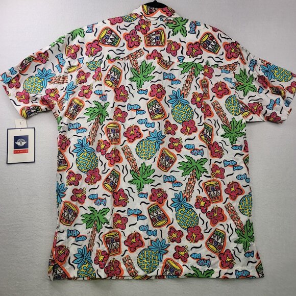 90s Deadstock Dockers By Levis Sugar Shack Short Slv Button Tropical Fruit Shirt - Picture 3 of 11